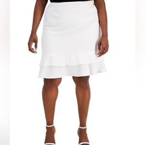 Kasper Women's Pencil Skirt with Ruffle Hem Plus Size 16
